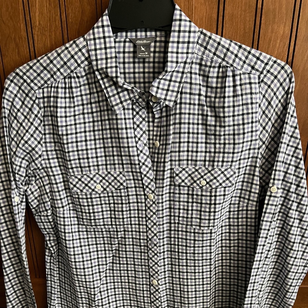 Eddie Bauer Women's Long Sleeve Plaid Shirt Size M